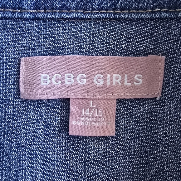 BCBG Girls Denim Jacket L (14/16) π Soft Stretchy Jean Jacket β Trendy & Comfy! - Picture 5 of 11